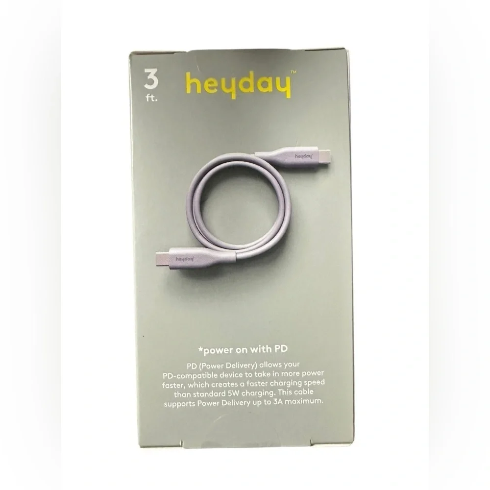 Heyday Gray USB-C to USB-C Cable